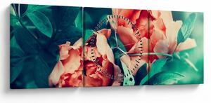 Tablou - Flori de primăvară (cu ceas) (90x30 cm)