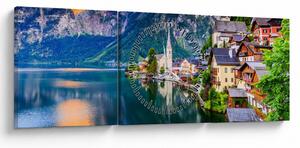 Tablou - Sat alpin (cu ceas) (90x30 cm)