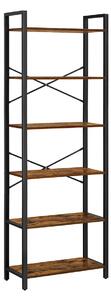 Biblioteca TAYLOR 6 rafturi 186x66 cm, rustic maro