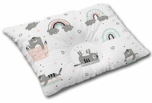 Perna ergonomica bebelusi contra plagiocefaliei Kidizi 30x25 cm - Cats and Rainbow