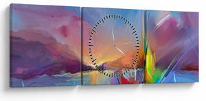 Tablou - Apus de soare (cu ceas) (90x30 cm)