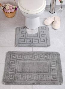 Covor baie, Set 2 bucati, Antiderapant, Ethnic 2504, Gri 60 x 100