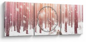 Tablou - Zebra în pădurea înzăpezită (cu ceas) (90x30 cm)