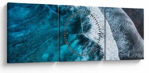 Tablou - Valuri pe mare (cu ceas) (90x30 cm)