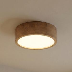 TEMAR LIGHTING Cleo plafonieră, Ø 28 cm, 2 becuri, lemn de stejar, E27, reglabil, Lemn, Camera de zi / sufragerie, Lemn, Modern