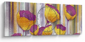 Tablou - Ilustrațir cu flori (cu ceas) (90x30 cm)