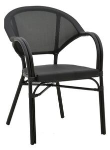 Fotoliu de exterior, Model Elyza, culoare negru, aluminiu si textil, 57x62x84 cm