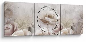 Tablou - Tufe roz (cu ceas) (90x30 cm)
