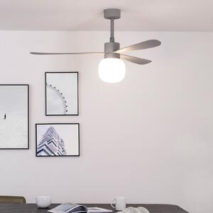 FARO BARCELONA Ventilator de tavan cu LED Amelia Ball L, gri, curent continuu, silențios, 132, reglabil, Gri, Camera de zi / sufragerie, Plastic, Modern