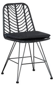 Scaun de exterior , Model Naoki, culoare negru, metal, 44x58x82 cm