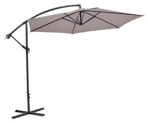 Umbrela de gradina, Model Jiopel, culoare bej si gri, aluminiu si textil, D300 cm