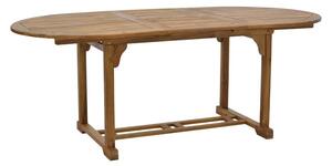 Masa de gradina extensibila, Model Sopho, culoare natural, lemn masiv de salcam, 200/150x100x75 cm