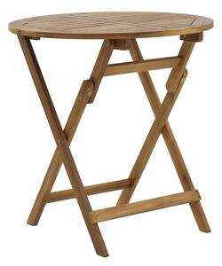 Masă de exterior pliabila, Model Capruva, culoare natural, lemn masiv de salcam, D70x74 cm