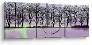 Tablou - Barcă pe lac (cu ceas) (90x30 cm)