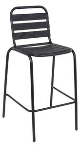 Scaun de bar pentru exterior, Model Sussie, culoare negru, metal si aluminiu, 58x58x111 cm