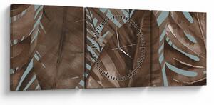 Tablou - Frunze de palmier acvarel (cu ceas) (90x30 cm)