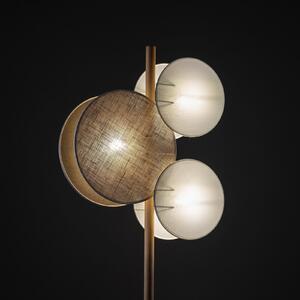 TK Lighting Lampă de podea Pulse, abajururi din iută, maro natural/alb, 3 flăcări, Maro / Rugină, Camera de zi / sufragerie, Țesătură / Textil