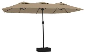 Umbrelă de soare cu două capete, gri taupe, 449x245 cm