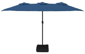 Umbrelă de soare cu două capete, albastru azuriu, 449x245 cm