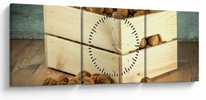 Tablou - Natură moartă de toamnă cu nuci (cu ceas) (90x30 cm)