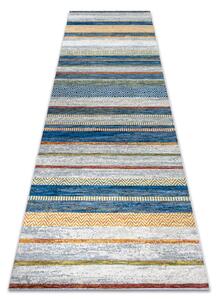 ANDRE 35950 covor lavabil Linii, geometric anti-alunecare - albastru / galben