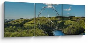 Tablou - Lac montan (cu ceas) (90x30 cm)