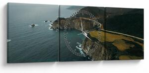 Tablou - Stânci în ocean (cu ceas) (90x30 cm)