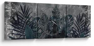 Tablou - Frunze de palmier (cu ceas) (90x30 cm)