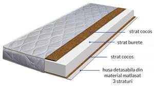 Saltea patut multistrat cocos LUX 120x60x9 cm, husa detasabila si lavabila, antialergica, 0-3 ani