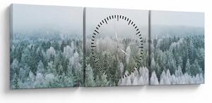Tablou - Crestele munțillor înzăpezite (cu ceas) (90x30 cm)