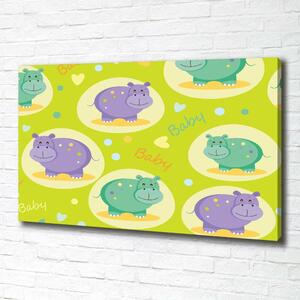 Tablou pe pânză canvas hipopotamii