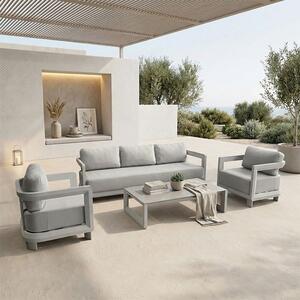 Set de gradina 4 buc. Jenora, Gri deschis, 212x72x63.5 cm