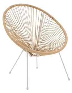 Scaun de Gradina Acapulco, alb/natural, 68.5x74.5x84 cm