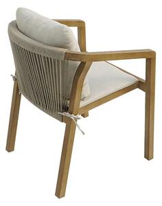 Set 7 masa si scaune gradina, Malibu, Bej, 90x180x75 cm