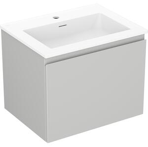 Mexen Orio, mobilier baie 60 cm cu lavoar Otis, 1 sertar, gri mat/alb mat, 91A10-06047-1-BF62-W18M01