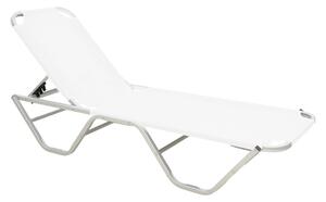 Șezlong Dessie, alb, 59.5x193x29.5 cm