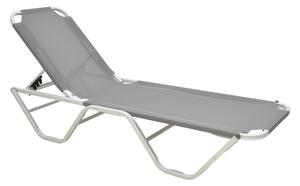 Șezlong Dessie, gri închis, 59.5x193x29.5 cm