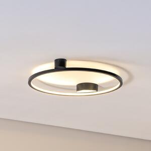 Milagro Lighting Plafonieră LED Saturno, negru, Ø 50 cm, metal, 4.000 K, Negru, Camera de zi / sufragerie, Aluminiu, Modern