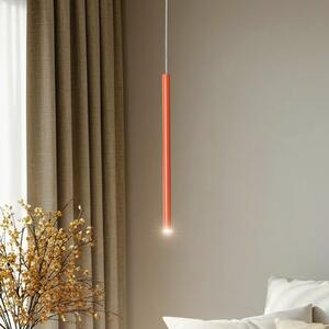 SIGMA Lampă suspendată Sopel 1, roșu cărămiziu, 1 bec, oțel, Ø 5 cm, reglabil, Roșu, Camera de zi / sufragerie, Metal, Modern