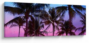 Tablou - Palmieri din Miami (cu ceas) (90x30 cm)