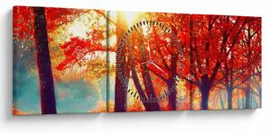 Tablou - Peisaj de toamnă (cu ceas) (90x30 cm)