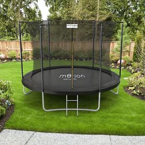 Trambulină de grădină Jumi, MOTION, 240 cm, cu plasă de protecție și scară, culoare negru