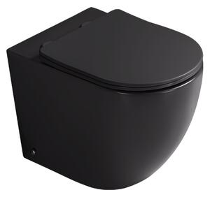 Mexen Lena vas de toaletă wc de podea Rimless Tornado cu capac cu închidere lentă slim, duroplast, negru mat - 3222T4085
