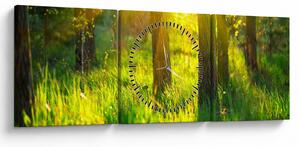 Tablou - Trezirea de primăvară a pădurii (cu ceas) (90x30 cm)
