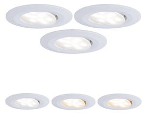 Paulmann Calla alb, cu comutator on/off și braț orientabil, CCT, Ø 9 cm, set de, Alb, Baie, Plastic, Modern, Plafon încastrat