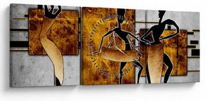 Tablou - Motiv cultura africană (cu ceas) (90x30 cm)