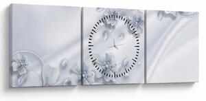 Tablou - Design flori (cu ceas) (90x30 cm)