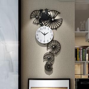 Ceas de perete, stil elegant, Metal, mecanism Silentios, D4198, 46*90 cm, Negru/Alb