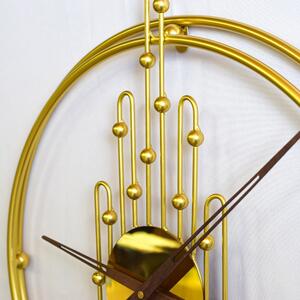 Ceas de perete, stil elegant, Metal, mecanism Silentios, D4160, 50 cm, Auriu