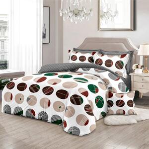 Lenjerie de pat 2 persoane, bumbac finet, 6 piese, 2 fete, SP543
